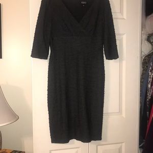 Gray V Neckline Dress